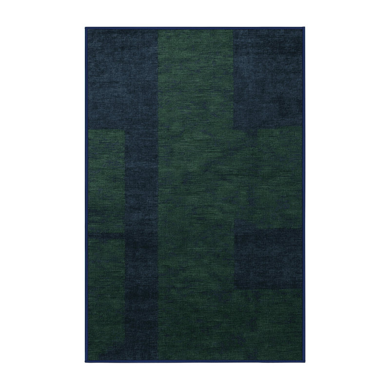 Tapis bleu en treillis lavable à la machine, Tapis de couloir 2 pi x 4 pi