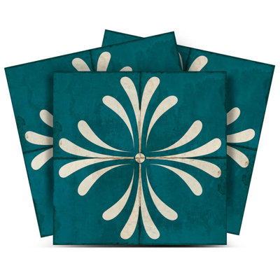 Carreau de mosaïque floral auto-adhésif en vinyle 5 po x 5 po