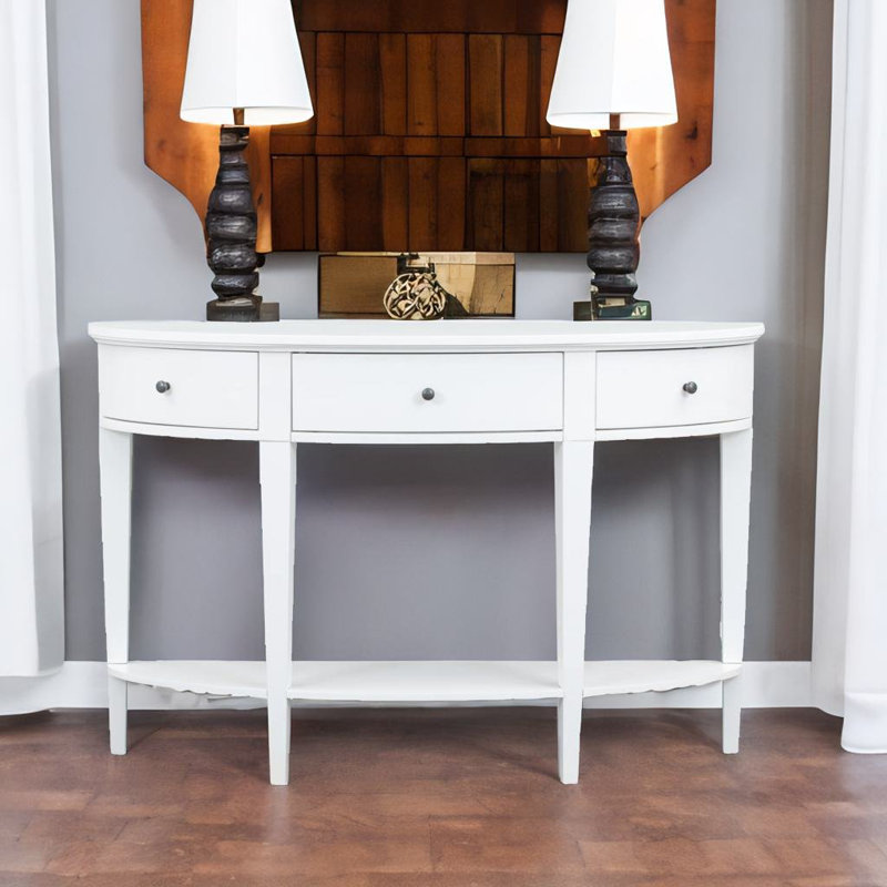 Console bleu marine minimaliste, Blanc