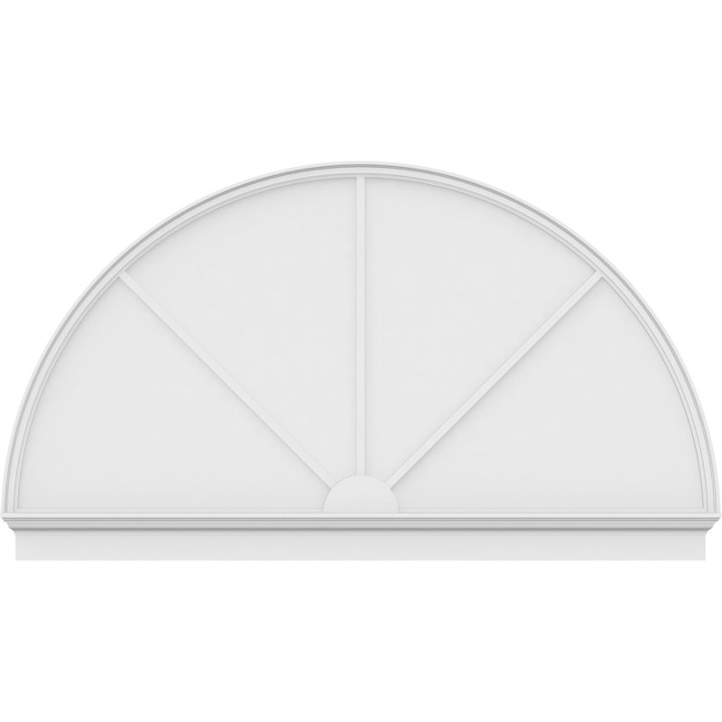 Demi-cercle à 3 branches de fronton en PVC de qualité architecturale, H 49 3/4 po x l 86 po x P 2 3/4 po