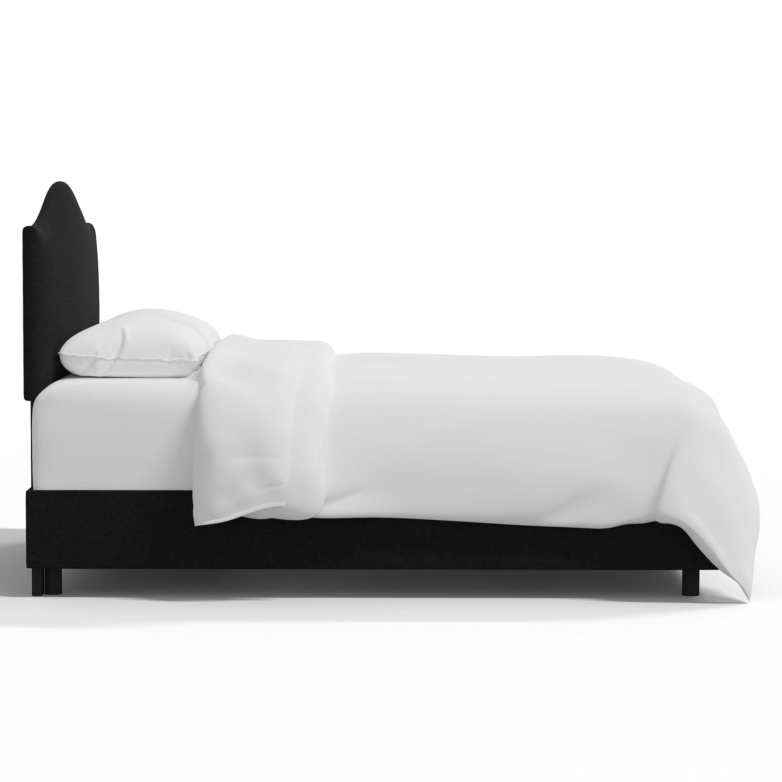 Morris Upholstered Standard Bed, Queen, Classic Linen Black