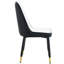 Chaise moderne à deux tons de 2 - blanc et noir avec pieds dorés pour un look contemporain-448590553