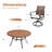 6-Person 53" Round Outdoor Dining Set With Cushioned Swivel PE Rattan Chairs-594730766