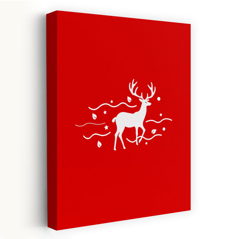 Art mural contemporain, cerf magique, H 18 po x l 12 po