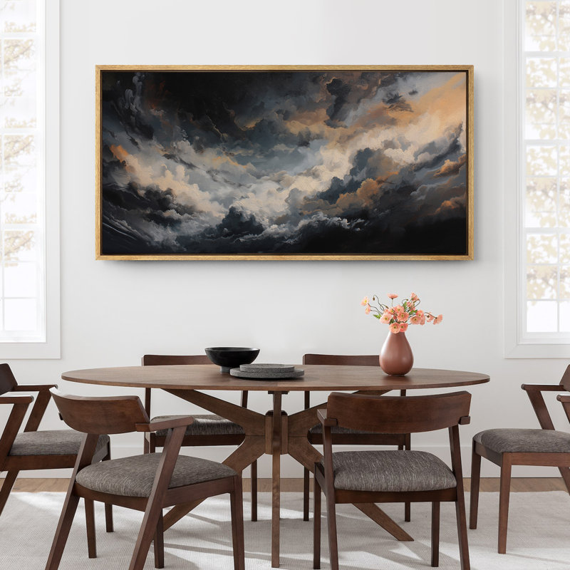 «Majestic Cloudscape Art», impression sur toile encadrée, Cadre naturel flottant, H 30 po x l 60 po x P 1,5 po