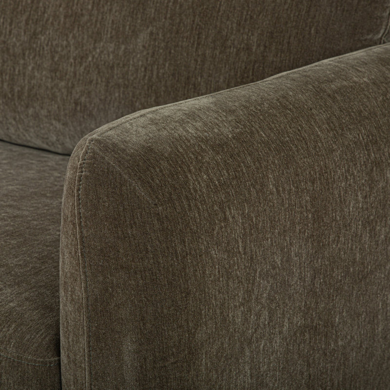 Canapé rembourré Leno, Chenille performance vert olive