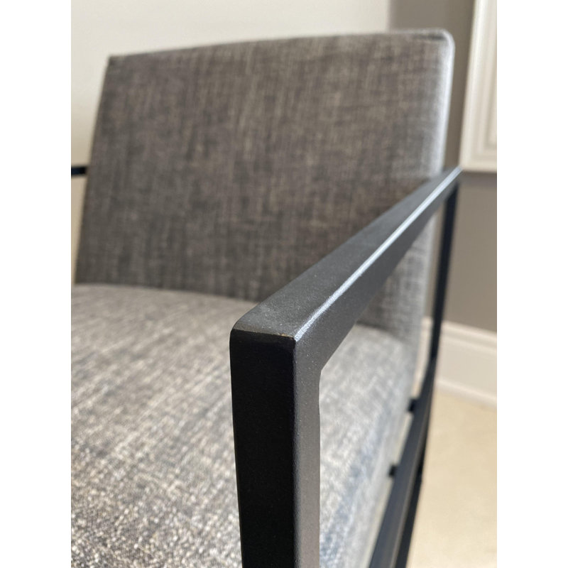 Chaise avec accoudoirs moderne Marilyn, Gris