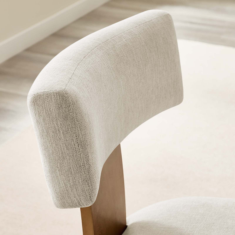 Modway Nalani Heathered Weave Accent Dining Chair, Ivory, Deep Brown