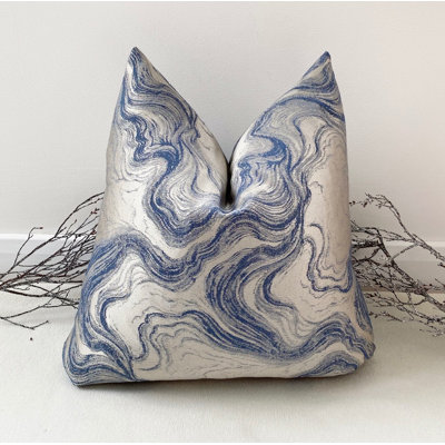Abstract Navy Square Throw Pillow Cover
