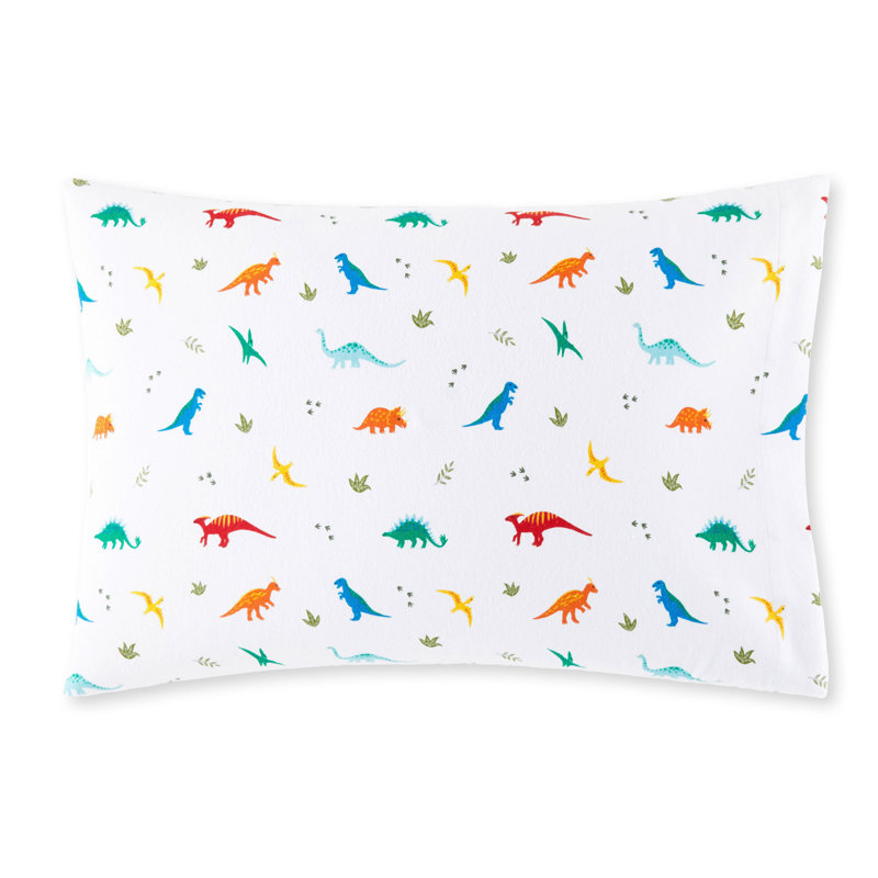 Wildkin Kids 100% Cotton Flannel Pillowcase – Soft, Breathable & Standard Size - Jurassic Dinosaurs, Standard