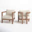 Fauteuil club d'extérieur en bois d'acacia avec coussin épais imperméable