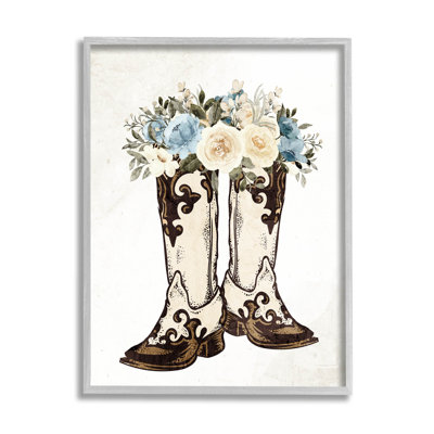 " Cowboy Boot Mixed Flower Bouquet " by Kim Allen