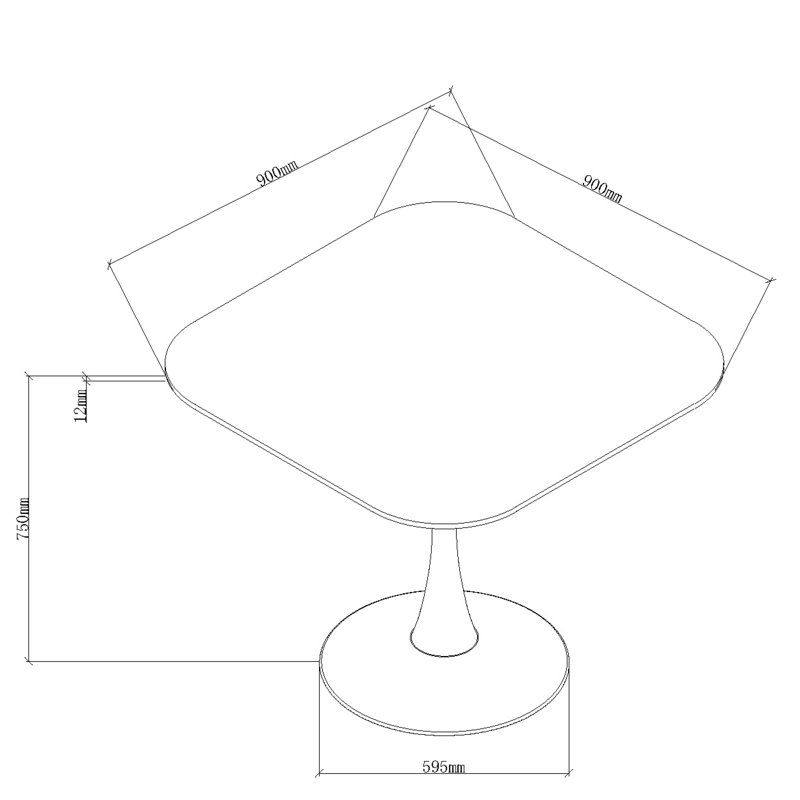 Anquetta Ceramic Dining Table With Black Sand Powder Coated Base, White