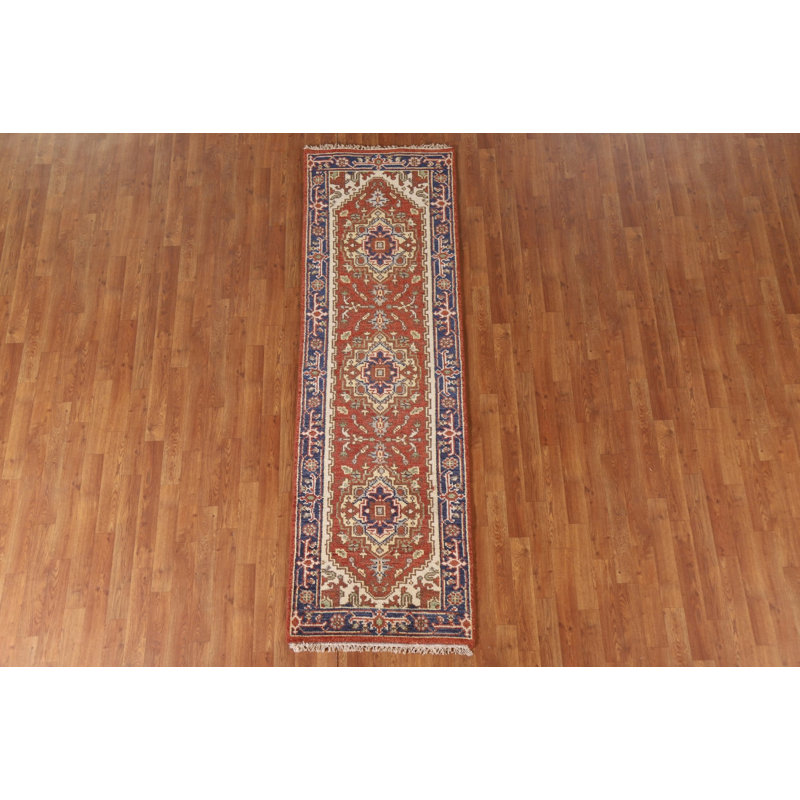 Tapis de couloir indien orange 3x8
