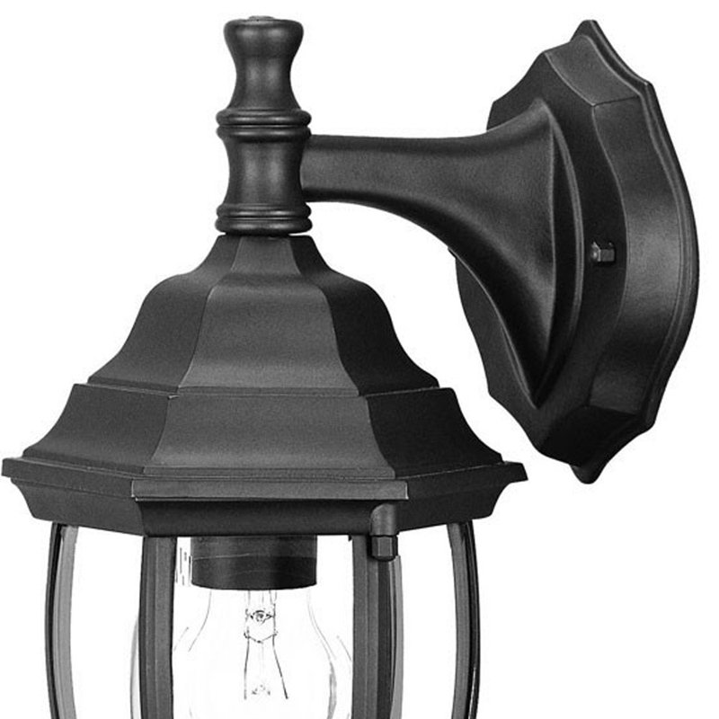 Hanging Globe Lantern Wall Light, Matte Black