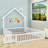 Full Size Wooden Rustic House-Shaped Bed With Chimney Design-1562417544