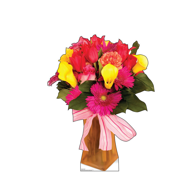 Life-Size Colorful Bouquet of Flowers Cardboard Standup