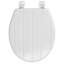 Windermere Wooden Toilet Seat - No More Movement Grip Pad Hinges, Adjustable Hinges Fit All Standard Toilets, Bottom Fix, Durable Sustainable Wood and Antibacterial Surface (White Wood)
