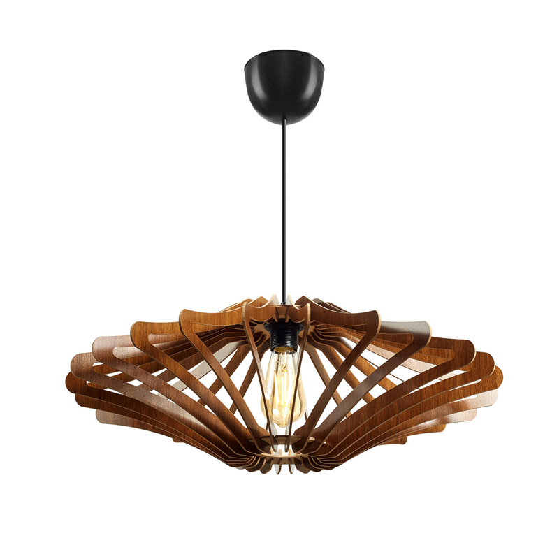 Jivko Chandelier, Walnut, 7.5" H x 18.5" W x 18.5" D