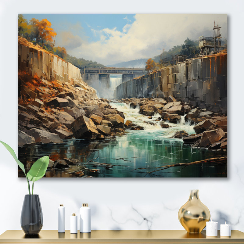 Bernadoni " Hoover Dam Nevada Arizona III ", H 24 po x l 32 po x P 1 po, Toile tendue