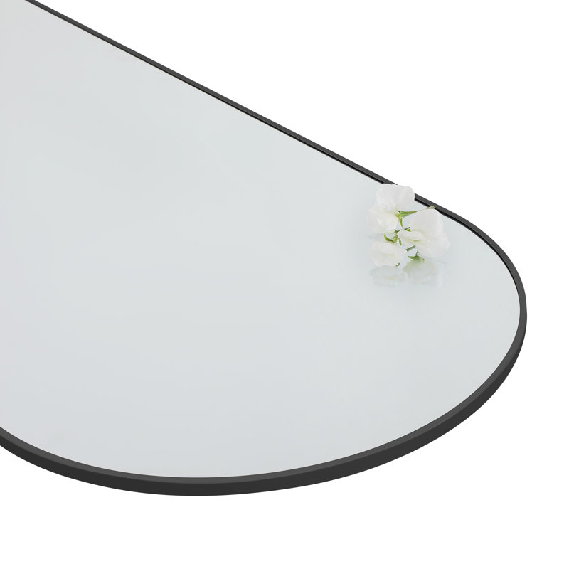 Miroirs muraux surdimensionnés arqués, Noir, noir, noir, noir, 65 po x 24 po