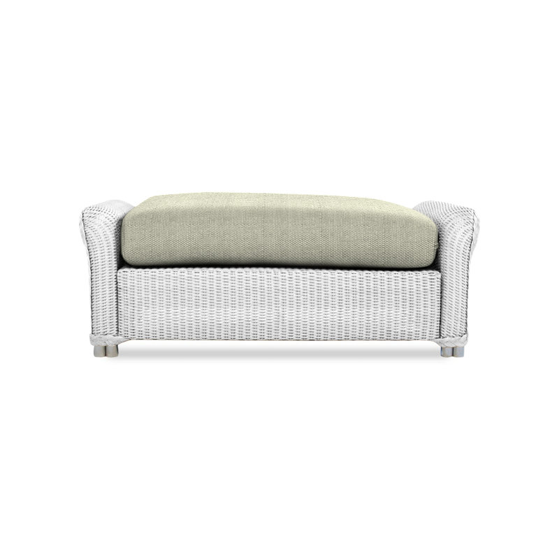 Reflections Outdoor Ottoman, Callen Celadon, White