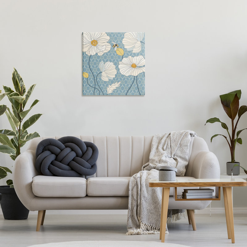Art mural sur toile Wild Poppies & Bee par Levison Design, H 24 po x l 24 po