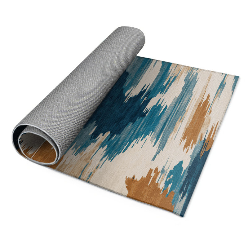 Tapis intérieur et extérieur beige Watercolor, Rectangle 9 pi x 12 pi