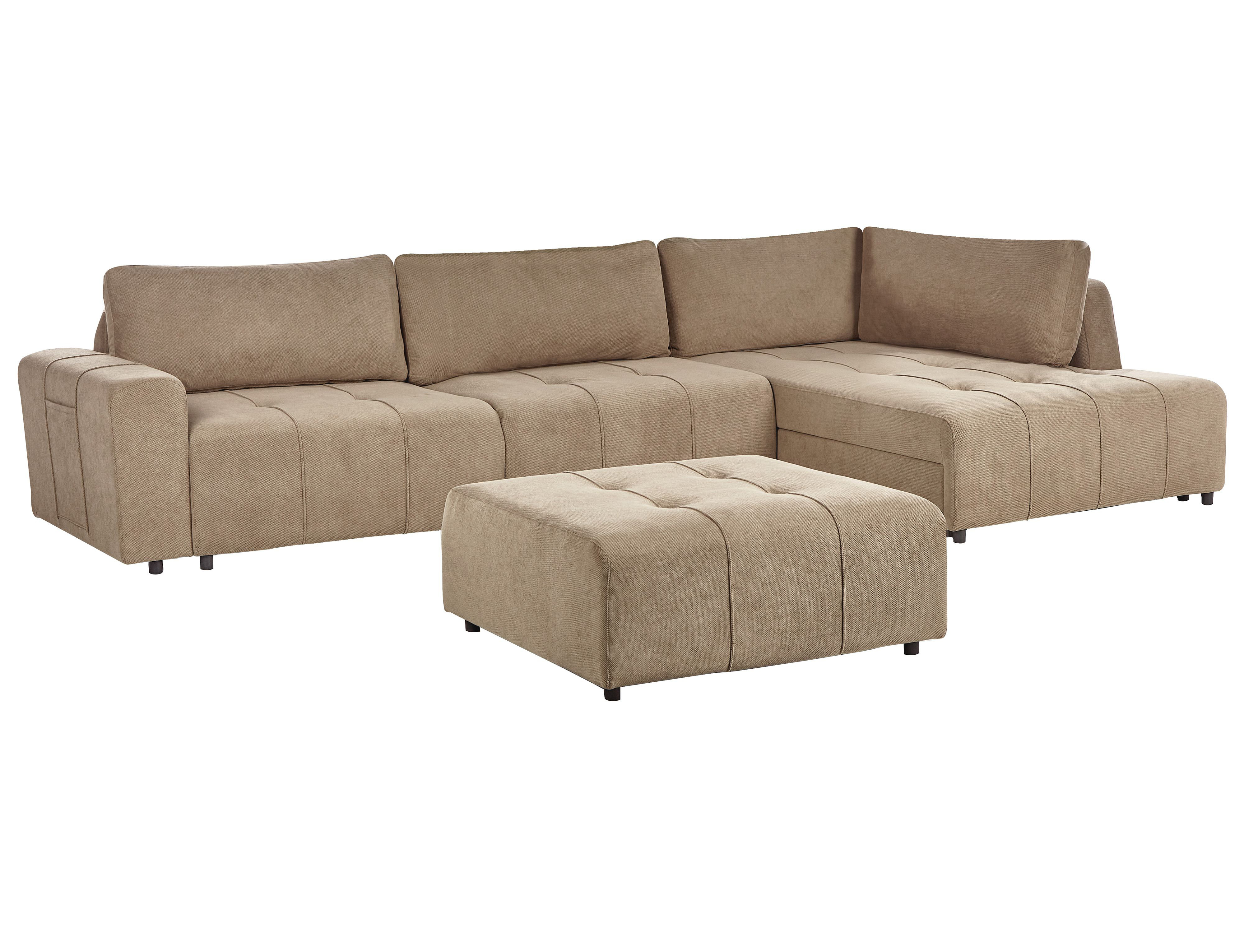Ebern Designs Corner Sofa Bed INNVIK Fabric 4 Seater | Wayfair.co.uk