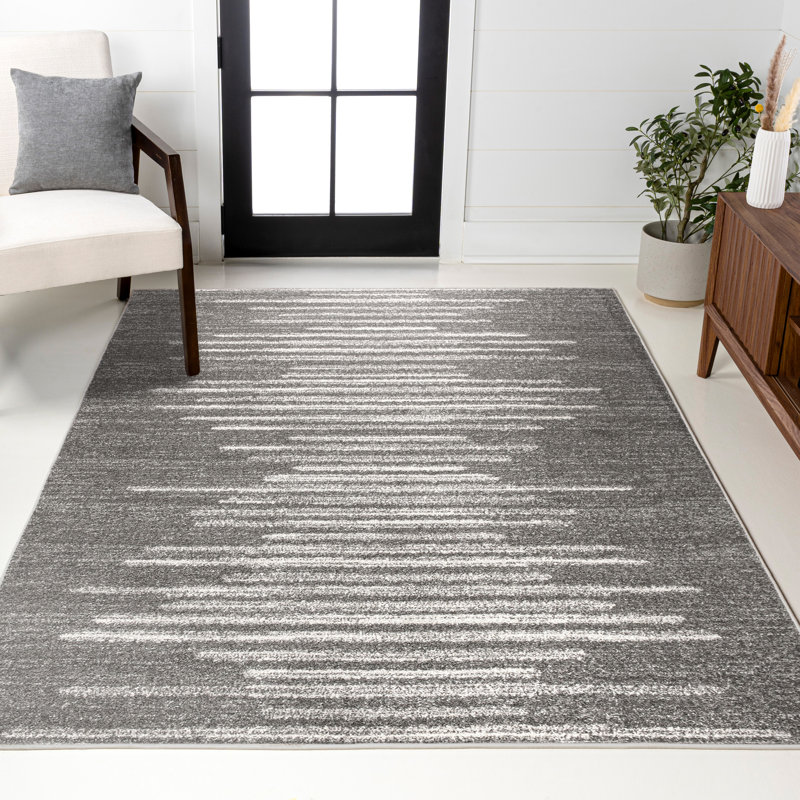 Tapis gris / crème Worsham Aya, Rectangle 5 pi 3 po x 7 pi 7 po