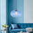 Pendantvintage Blue Glass Pendant Light, Hand-Blown Bubble Glass Farmhouse Hanging Light Fixture For Kitchen Island, Dining Room, Or Bar, E26 Base
