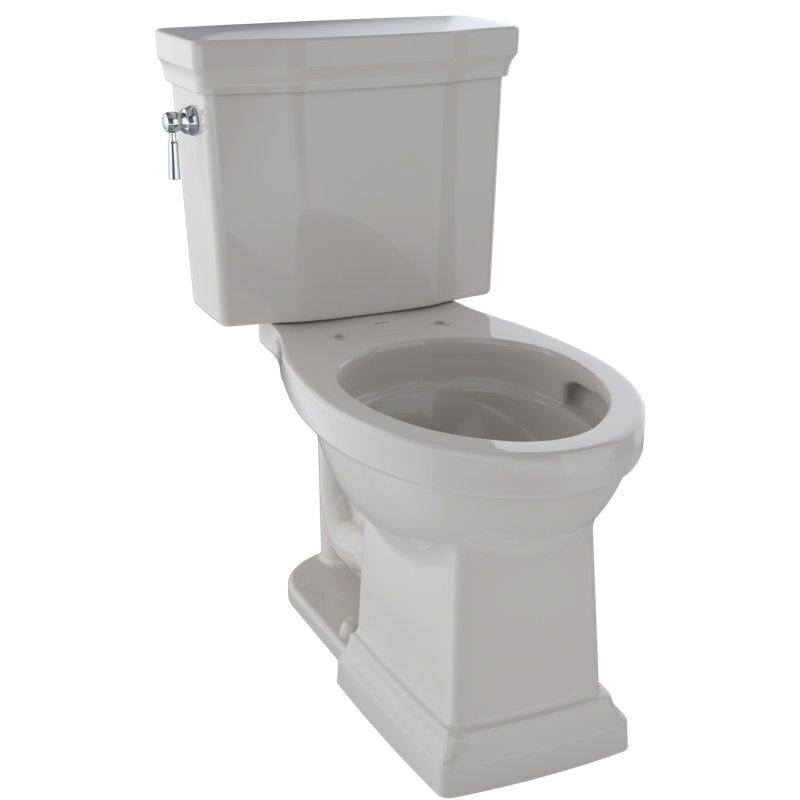 TOTO® Promenade® II Two-Piece Elongated 1.28 GPF Universal Height Toilet with CEFIONTECT, Sedona Beige, Sedona Beige