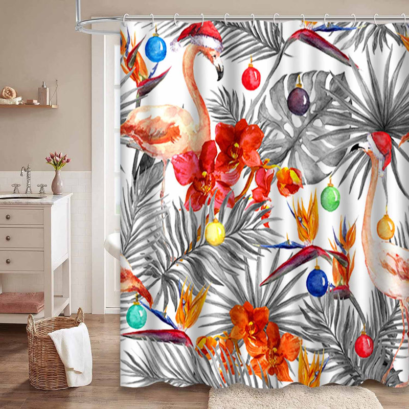 Rideau de douche Christmas Tropical, L 72 po x l 78 po