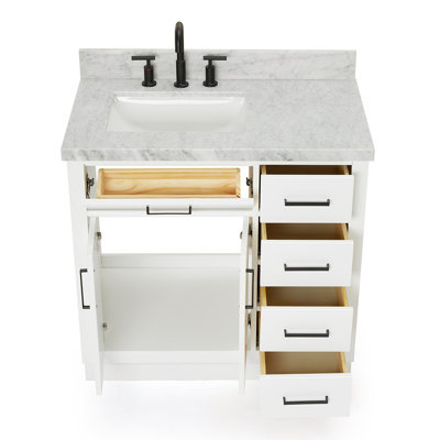 ARIEL HEPBURN 37 IN RIGHT OFFSET RECTANGULAR SINK VANITY 1,5 IN