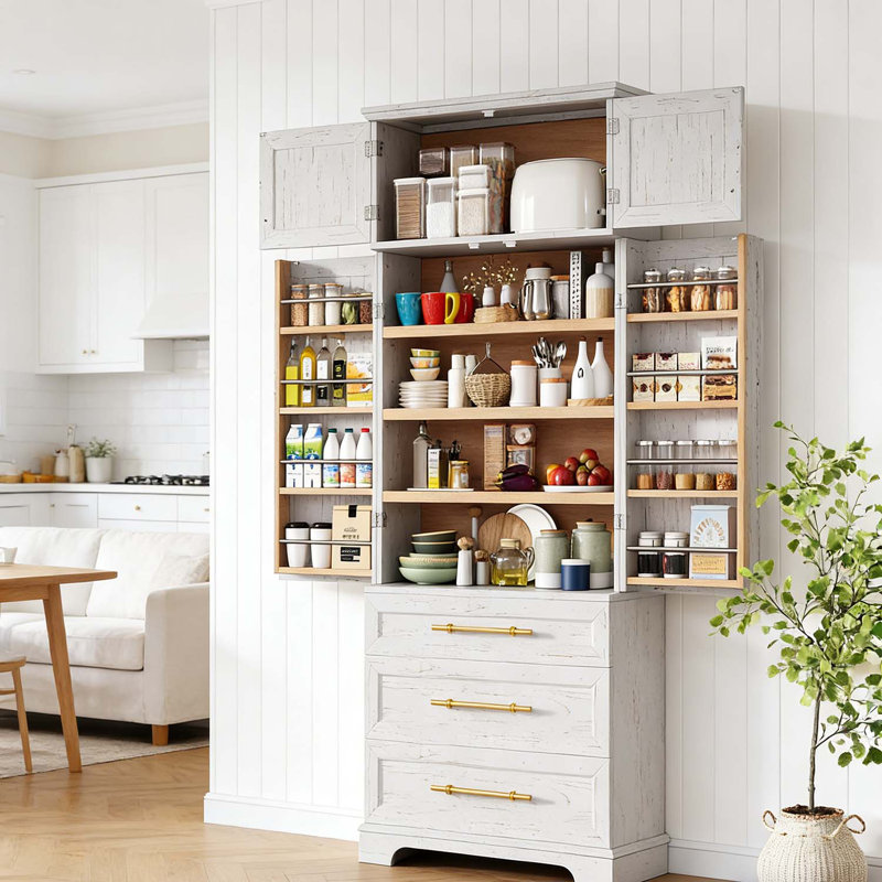 Grand garde-manger de style campagnard, Blanc