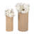 Modern Vases Set - Stoneware Woven Synthetic Wicker Ceramic Decorative Accent Vessels - Set of 2-86748919