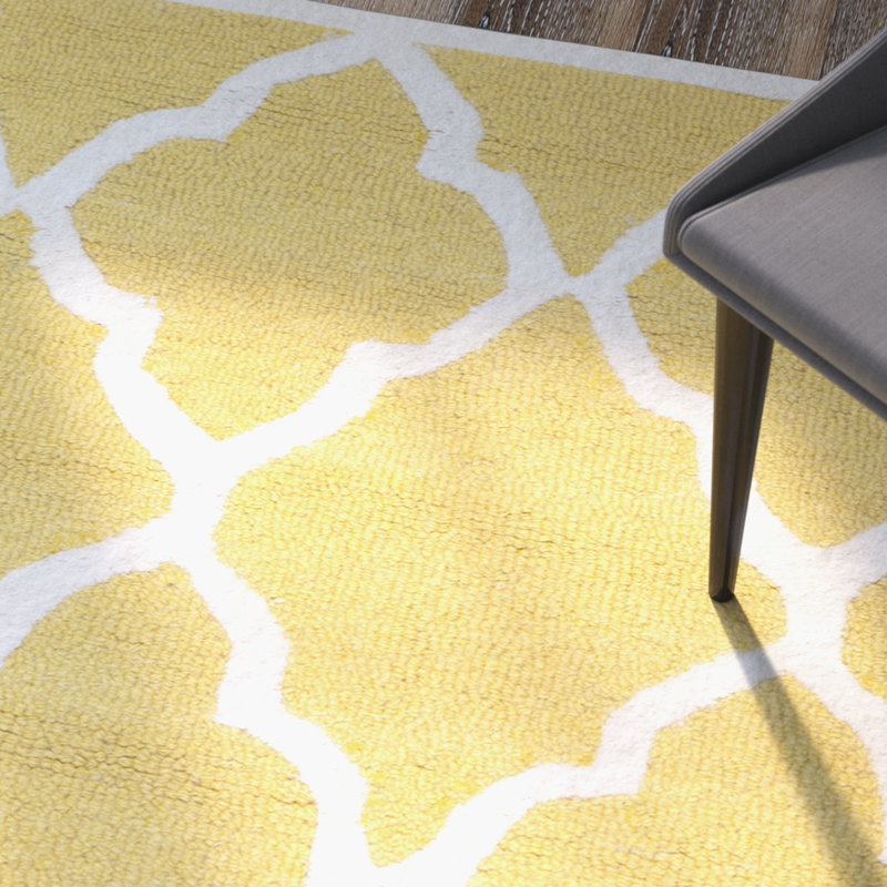 Martins Hand Tufted Wool Geometric Rug, Rectangle 3' x 5'