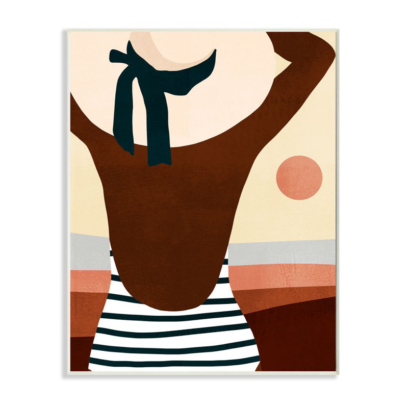 «Femelle plage maillots de bain» par Victoria Borges - impression d'art graphique, H 19 po x l 13 po x P 0,5 po
