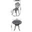 Table et chaises d'extérieur en fonte d'aluminium noire, repas toutes saisons avec chaises, noir