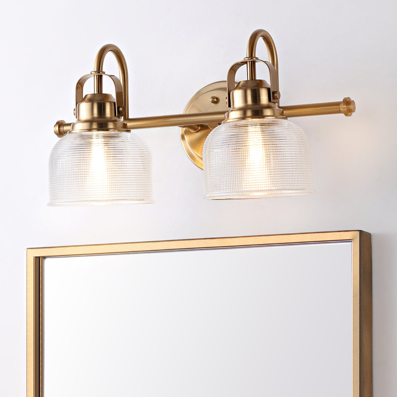 Gilcrease Metal/Glass LED Vanity Light, Brass Gold, 2