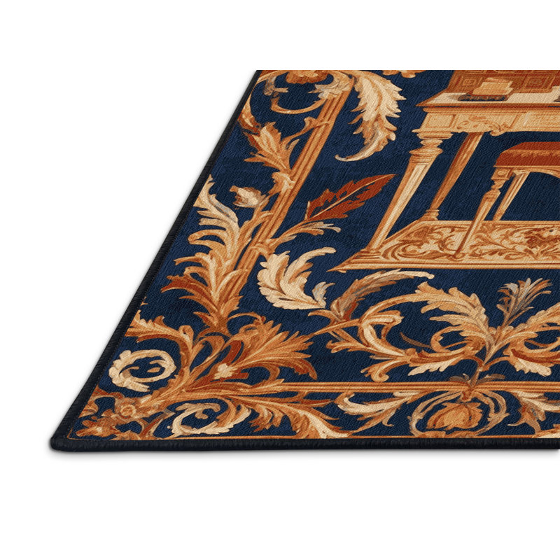 Tapis gris français lavable à la machine, Carré 3 pi