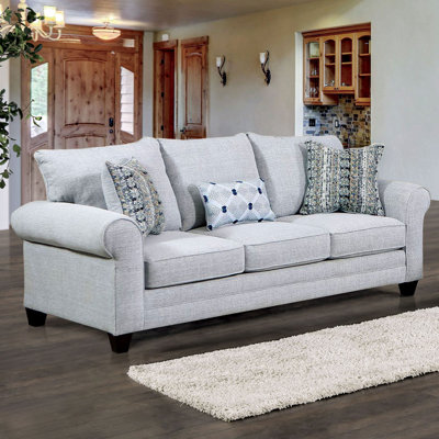 87.4" W Transitional Sofa, Gray