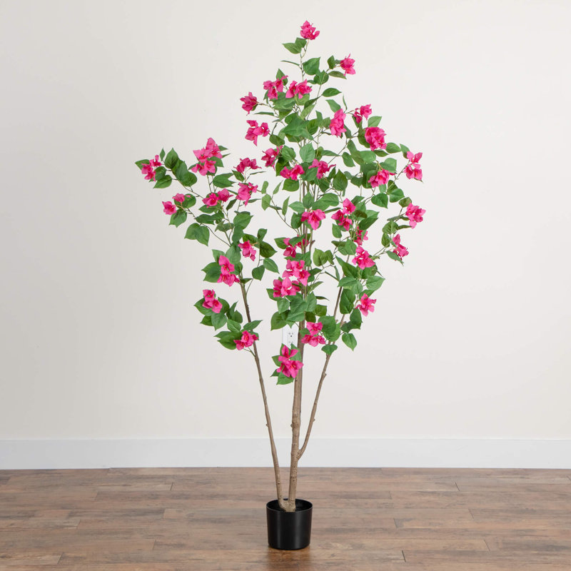 6 pi Bougainvillée artificiel minimaliste, H 72 po x l 24 po x P 6,5 po
