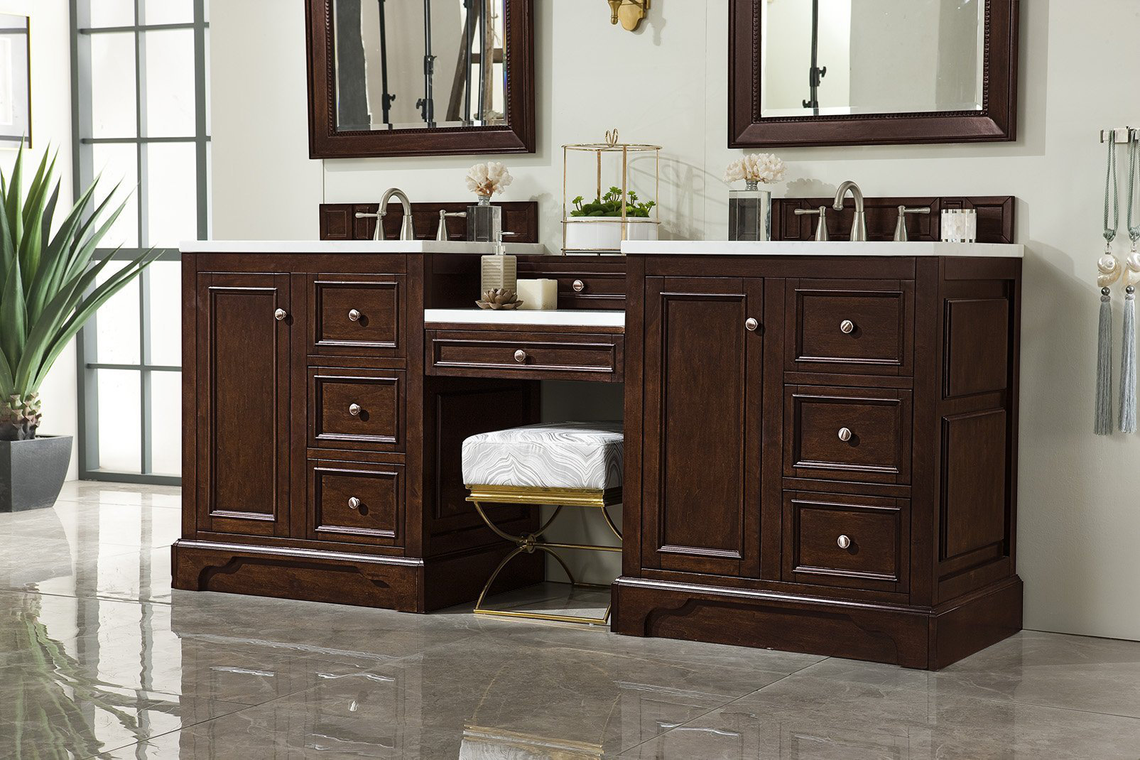 Sonoma Solid Teak 84 in. W x 22 in. D Double Sink Bathroom Vanity