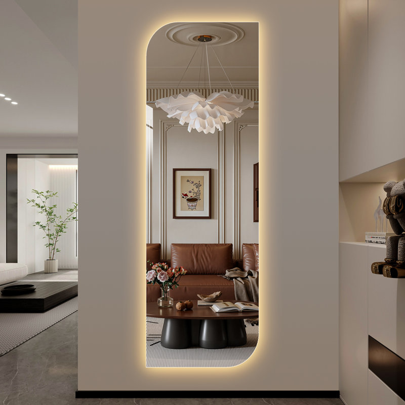 65" X 21" Led Mirror With 3-Color Dimmable Lighting, 5Mm Copper- Silver Glass, Shatter-, For Home And Professional Use Full Length Wall Mirror, Dressing Room Salon