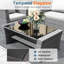 4-Piece Wicker Patio Conversation Set With Glass Table And Cushions-1139270151