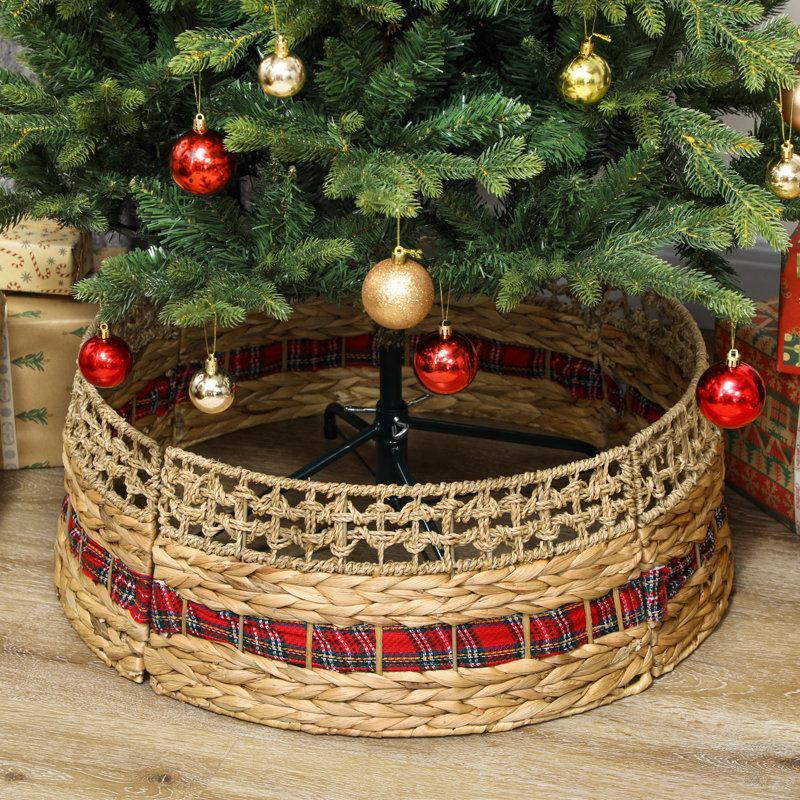 Collier de sapin de Noël rustique de 23 pouces, couvre-pied de jacinthe d'eau