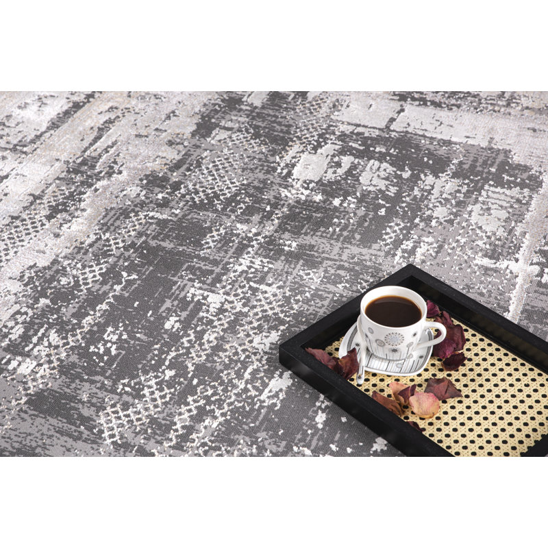 Jouan Abstract Indoor Rug, Round 7'10"