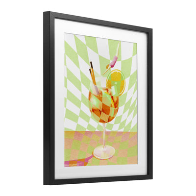 «Retro Swimmer Summer Cocktail», reproduction imprimée sous verre, par Lil 'Rue