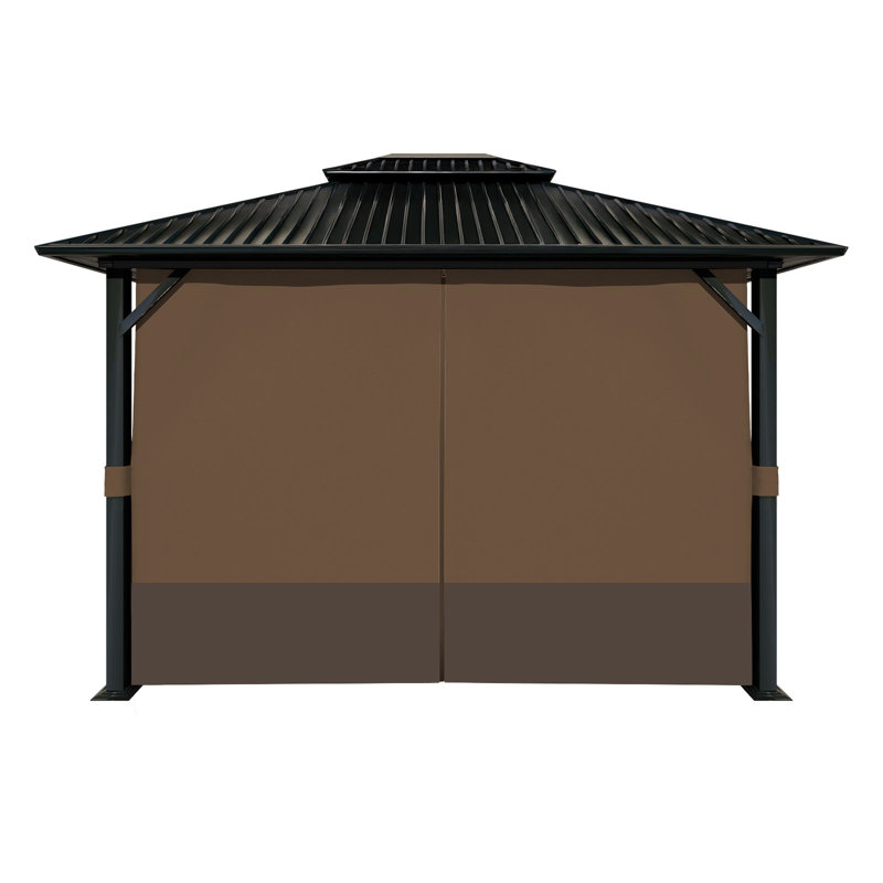 Paroi latérale en polyester pour pavillon de jardin Aoodor, Brun / café, 82.7" H x 120" W x 156" D